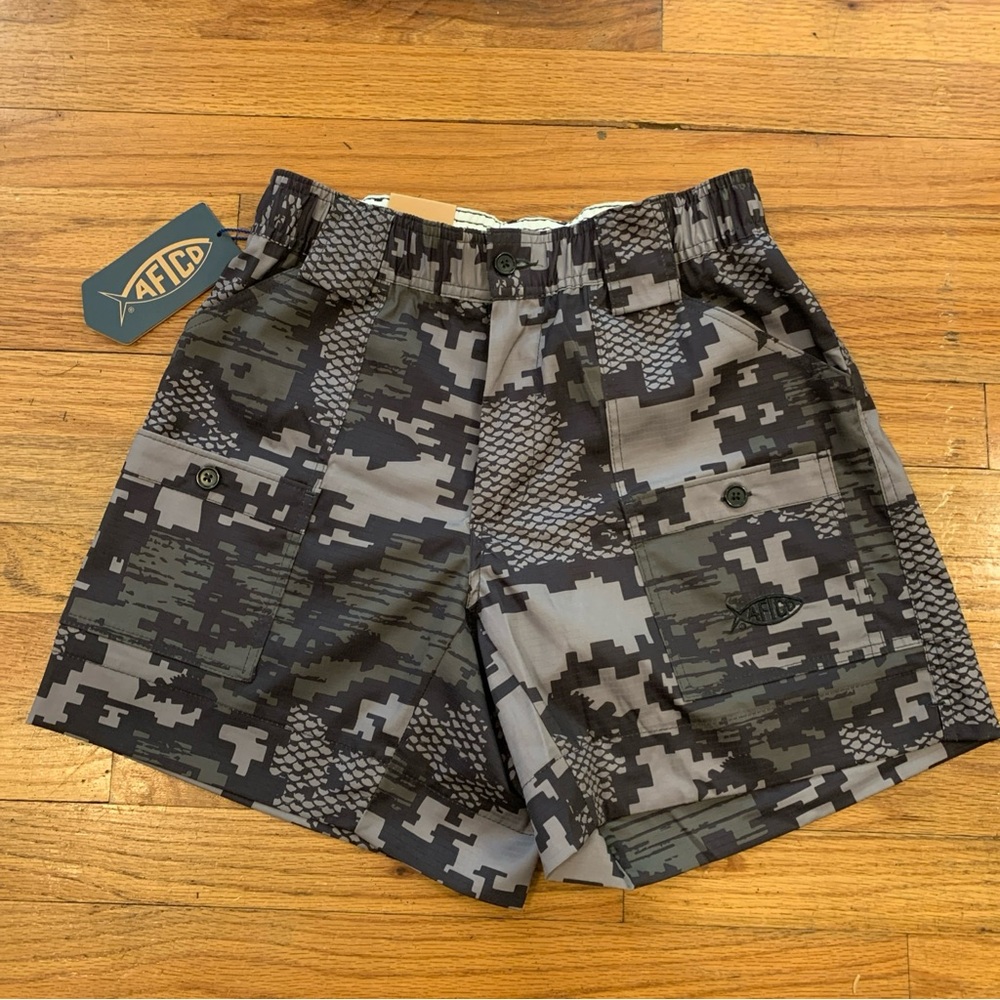 Atfco fishing Men's Camo Shorts - Black and Gray 30 6”